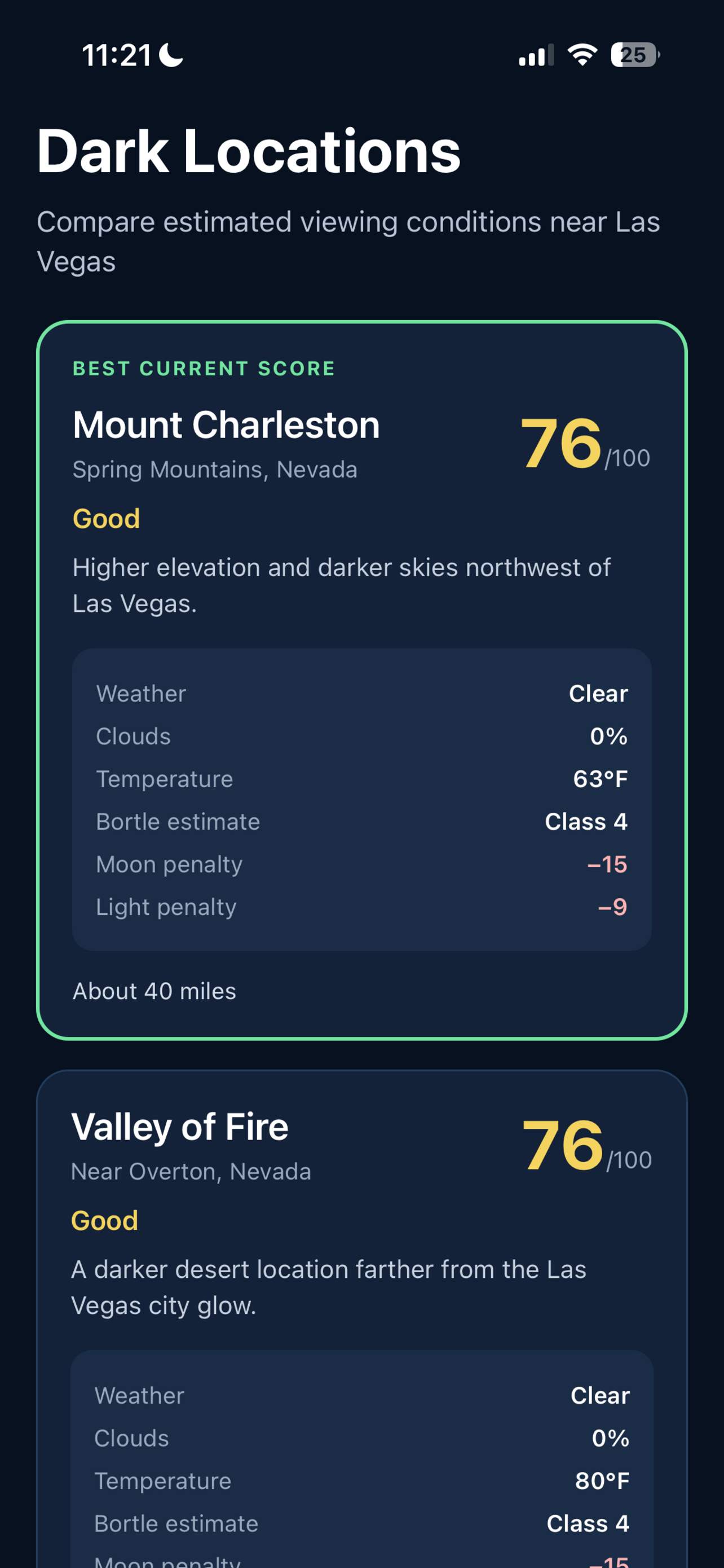 Vegas Sky dark locations comparison screen